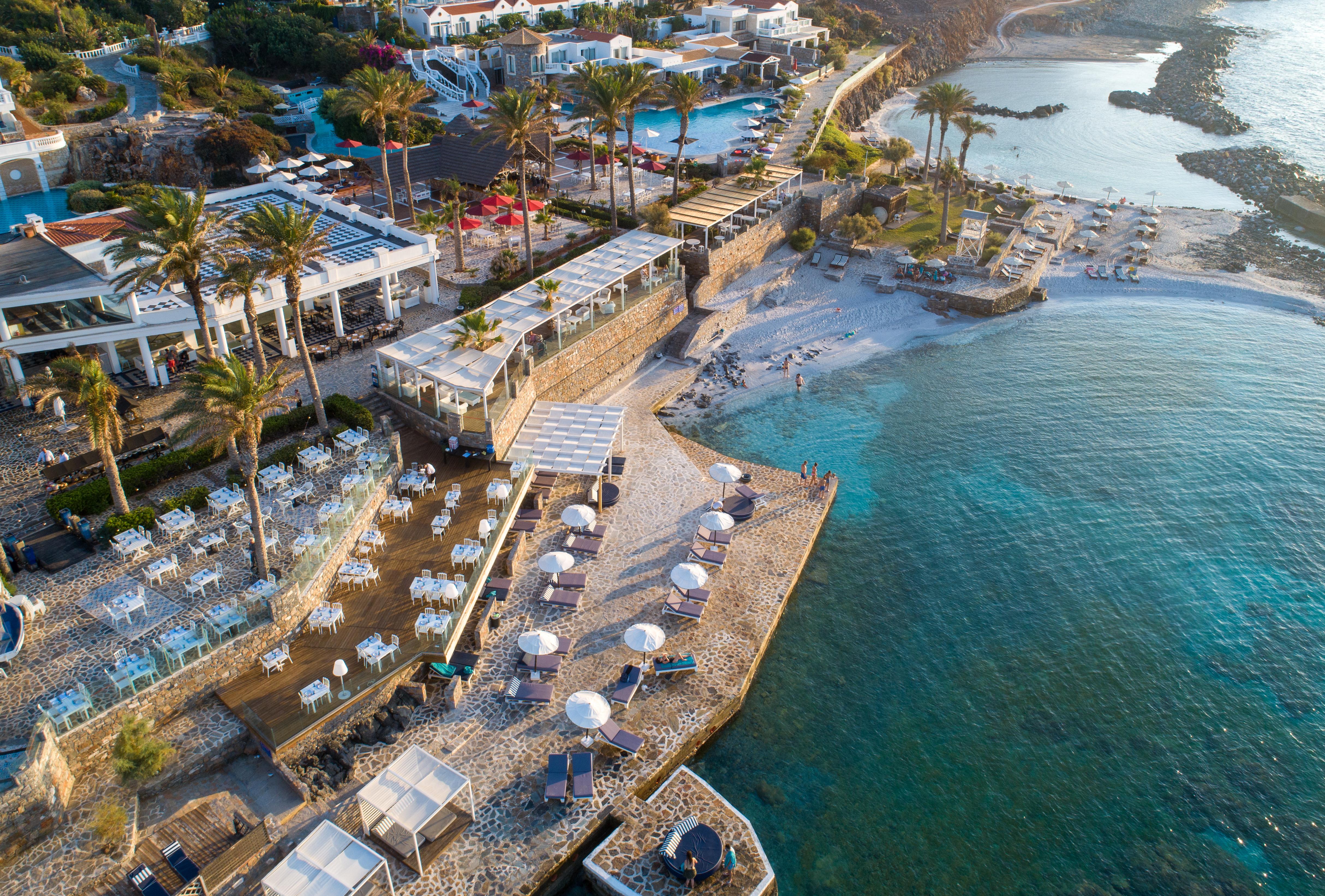 Minos Imperial Luxury Beach Resort & Spa Milatos Zewnętrze zdjęcie Aerial view of the beach