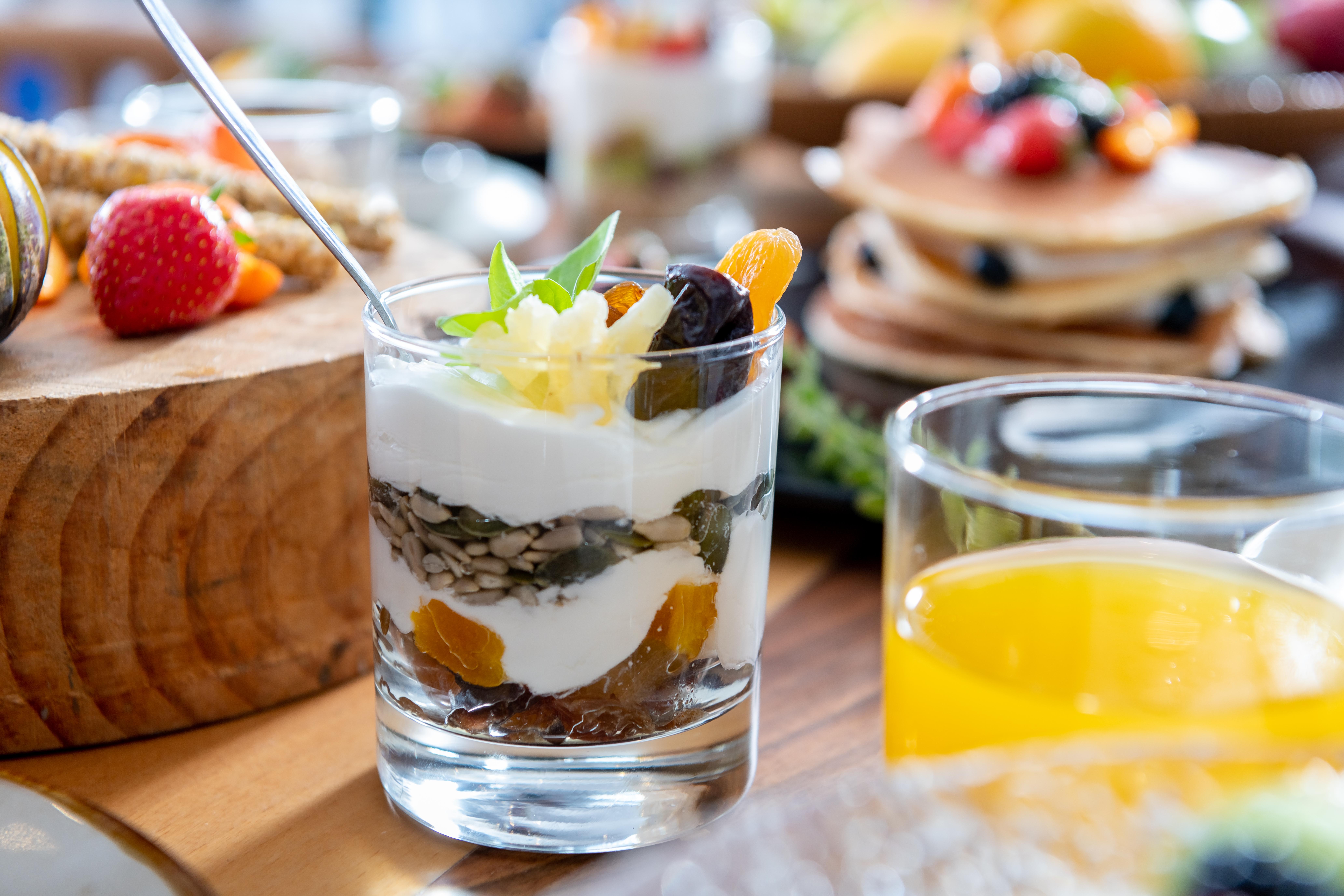 Minos Imperial Luxury Beach Resort & Spa Milatos Zewnętrze zdjęcie A parfait with fruit